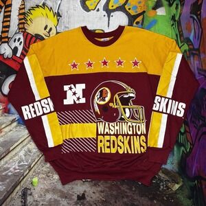 Vintage Washington Redskins Crewneck Sweatshirt XL 80s 90s NFL  AOP Garan USA